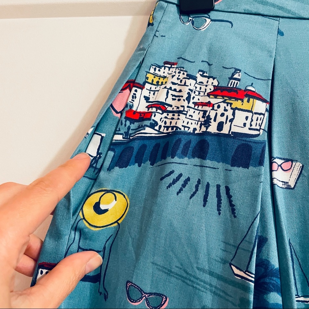 SOLD⚠️ Boden beach sea print blue skirt 4P - Picture 4 of 5